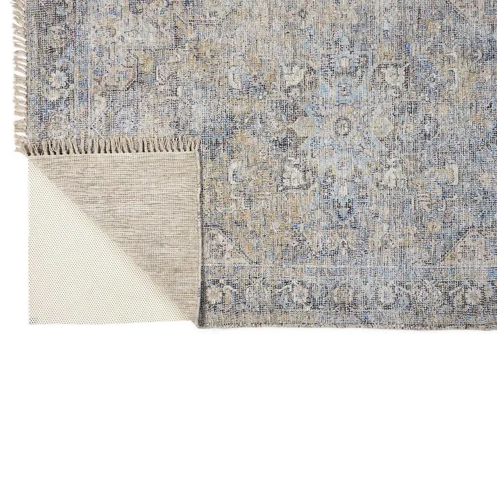 Lily Global Bazaar Floral Patterned Rug - Grey, Wool