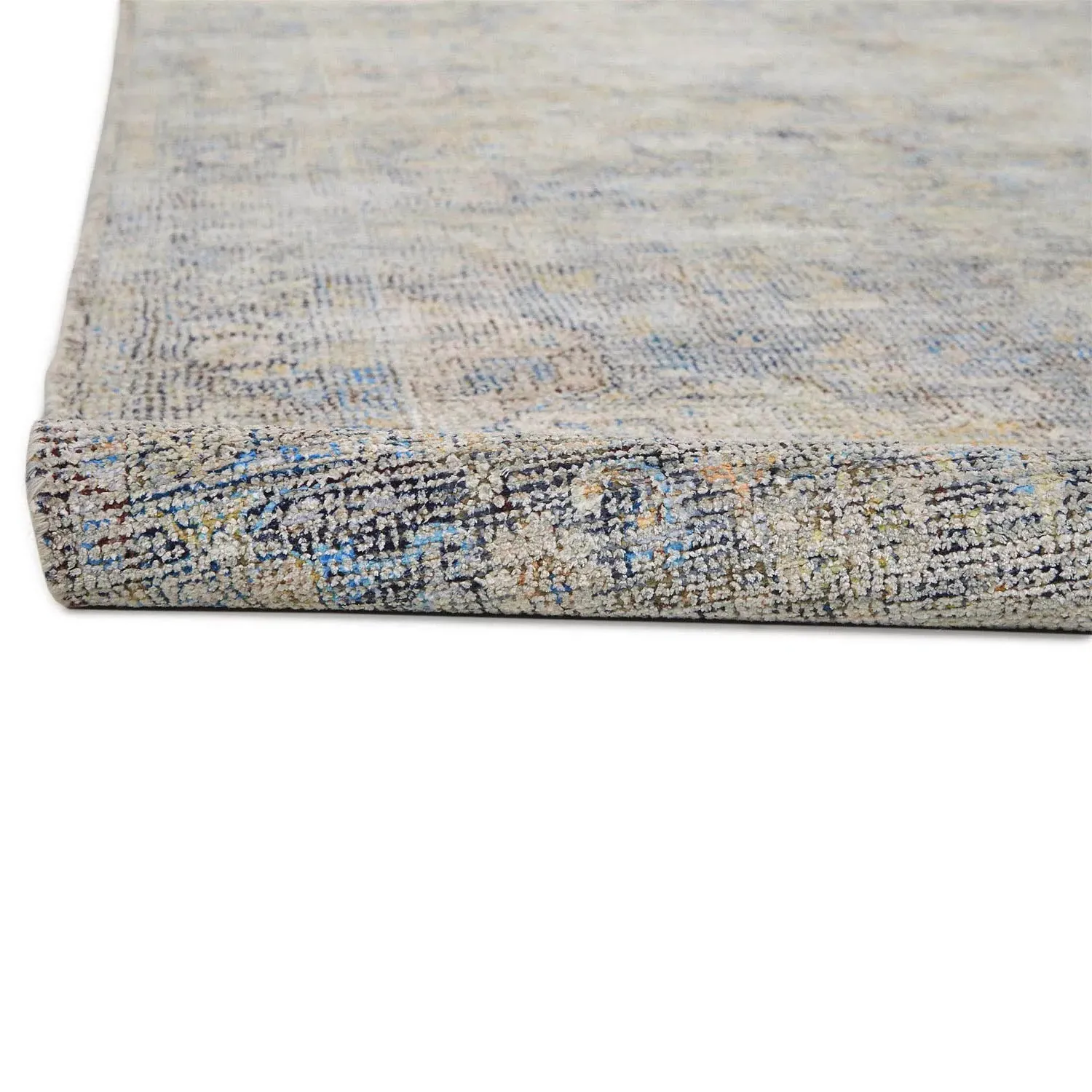 Lily Global Bazaar Floral Patterned Rug - Grey, Wool