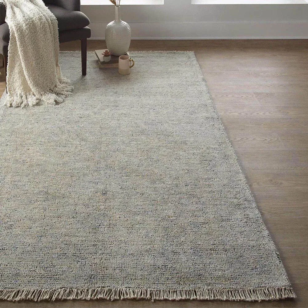 Lily Global Bazaar Floral Patterned Rug - Grey, Wool