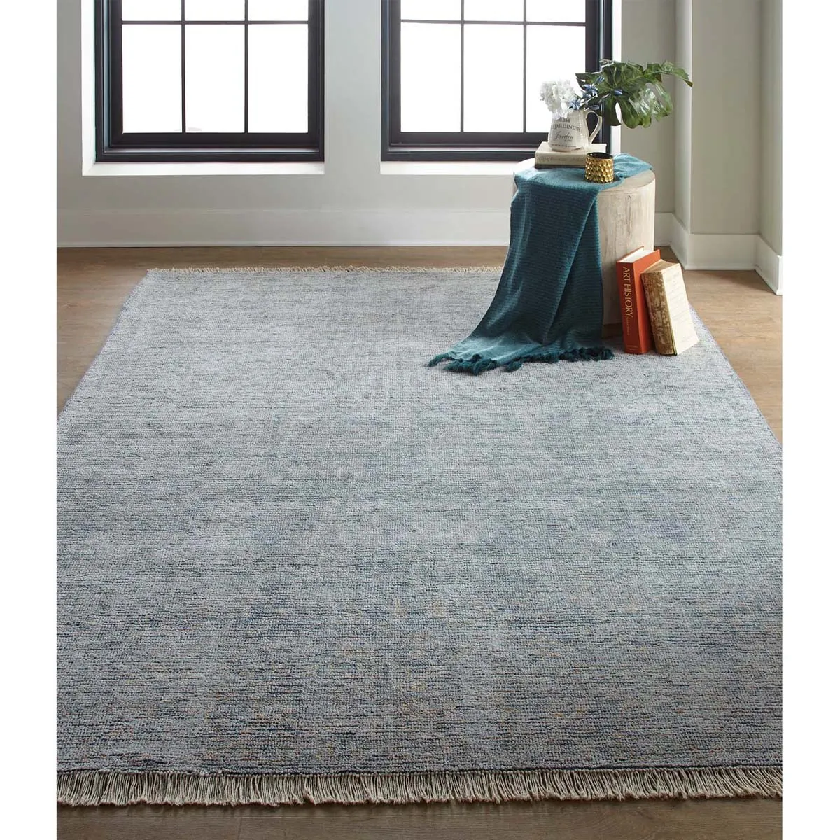 Lily Global Bazaar Patterned Rug - Blue, Wool