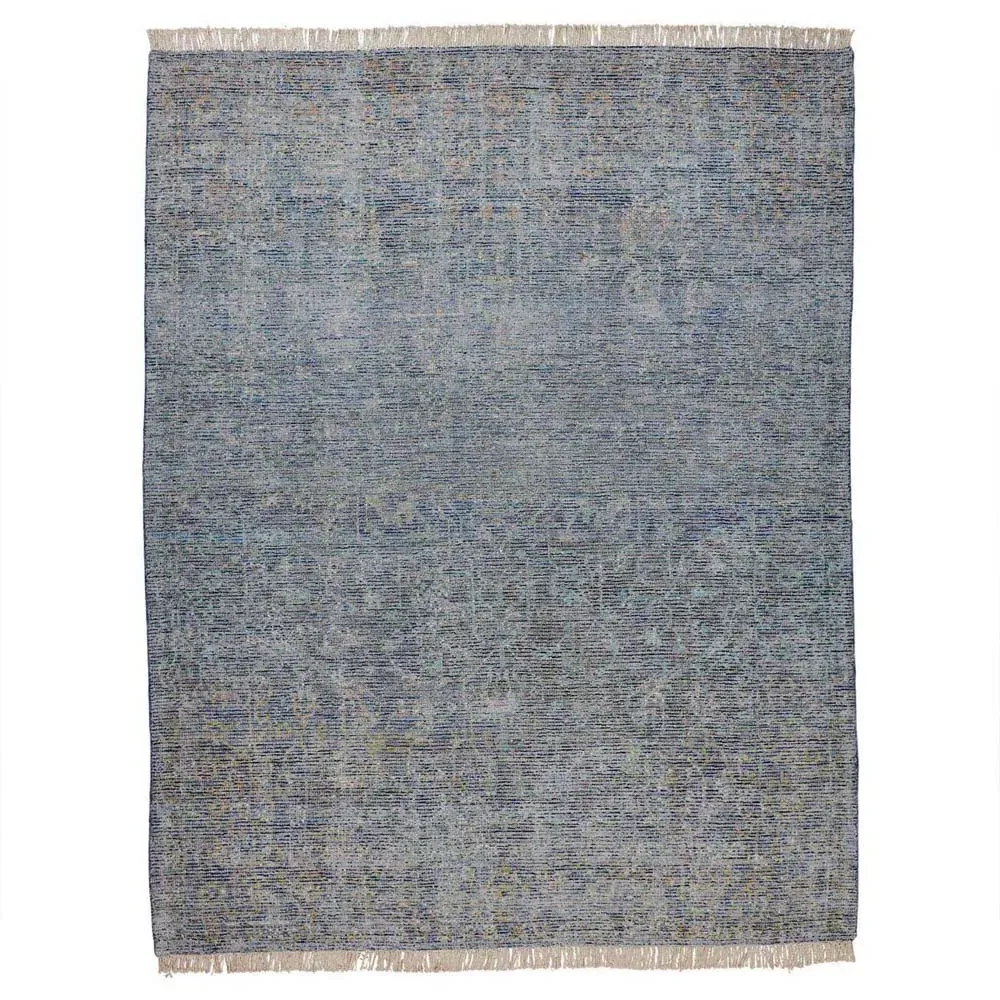 Lily Global Bazaar Patterned Rug - Blue, Wool image