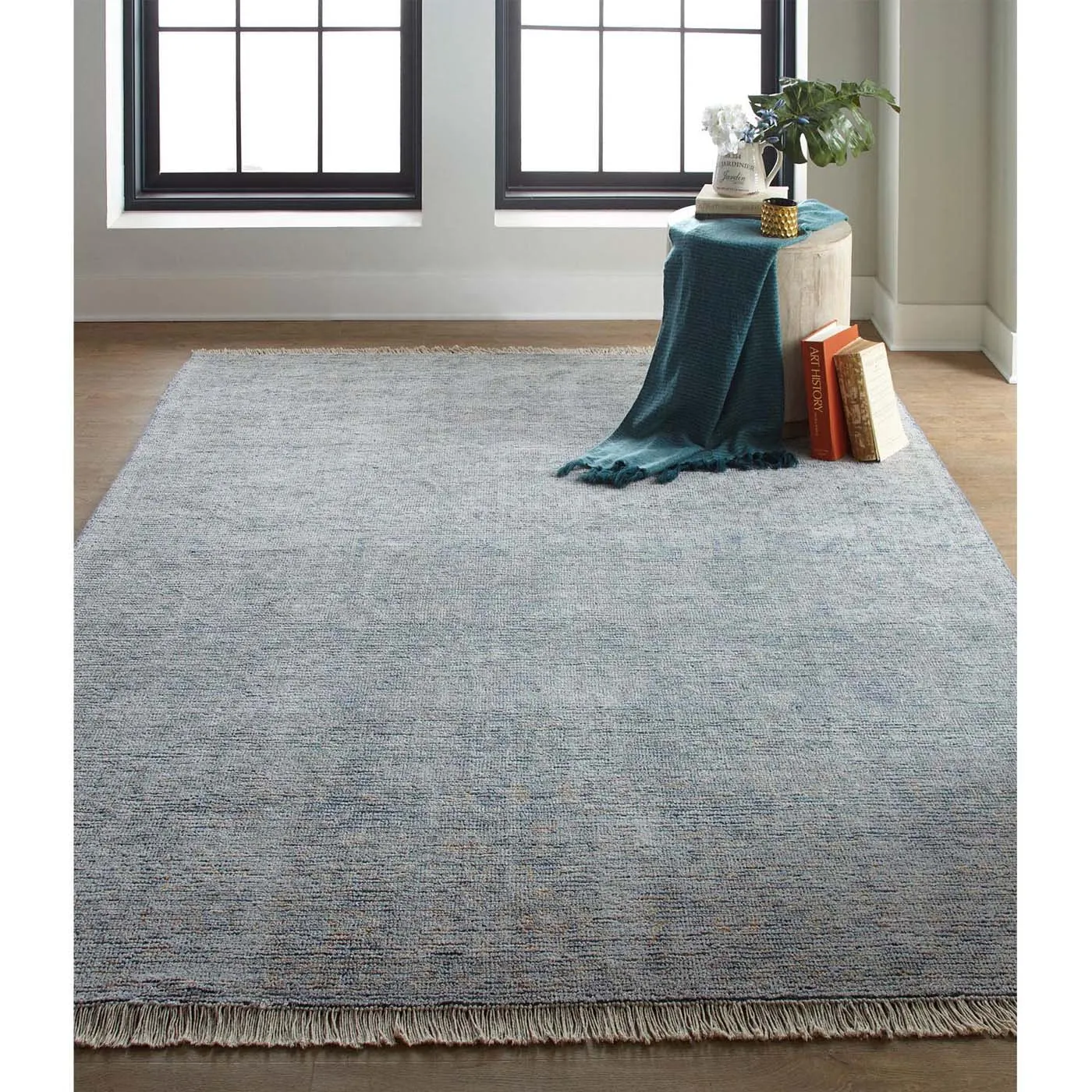 Lily Global Bazaar Patterned Rug - Blue, Wool