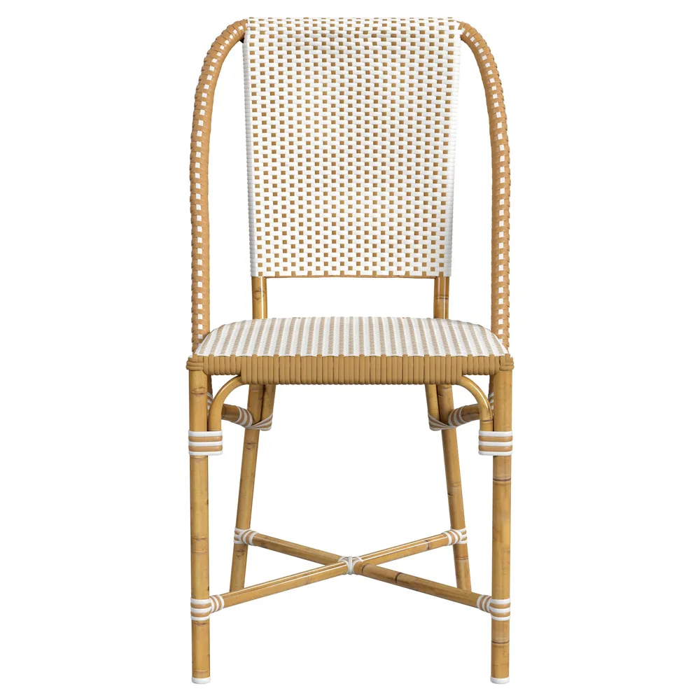 Lily Outdoor Bistro Dining Chair - Beige, Rattan