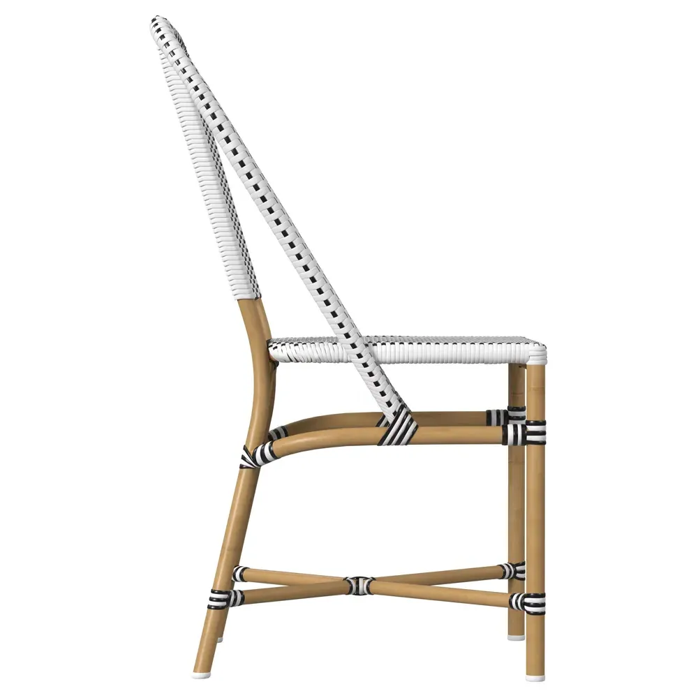 Lily Outdoor Bistro Dining Chair - Black, Rattan