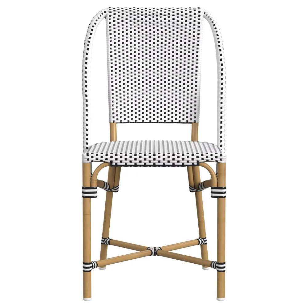 Lily Outdoor Bistro Dining Chair - Black, Rattan