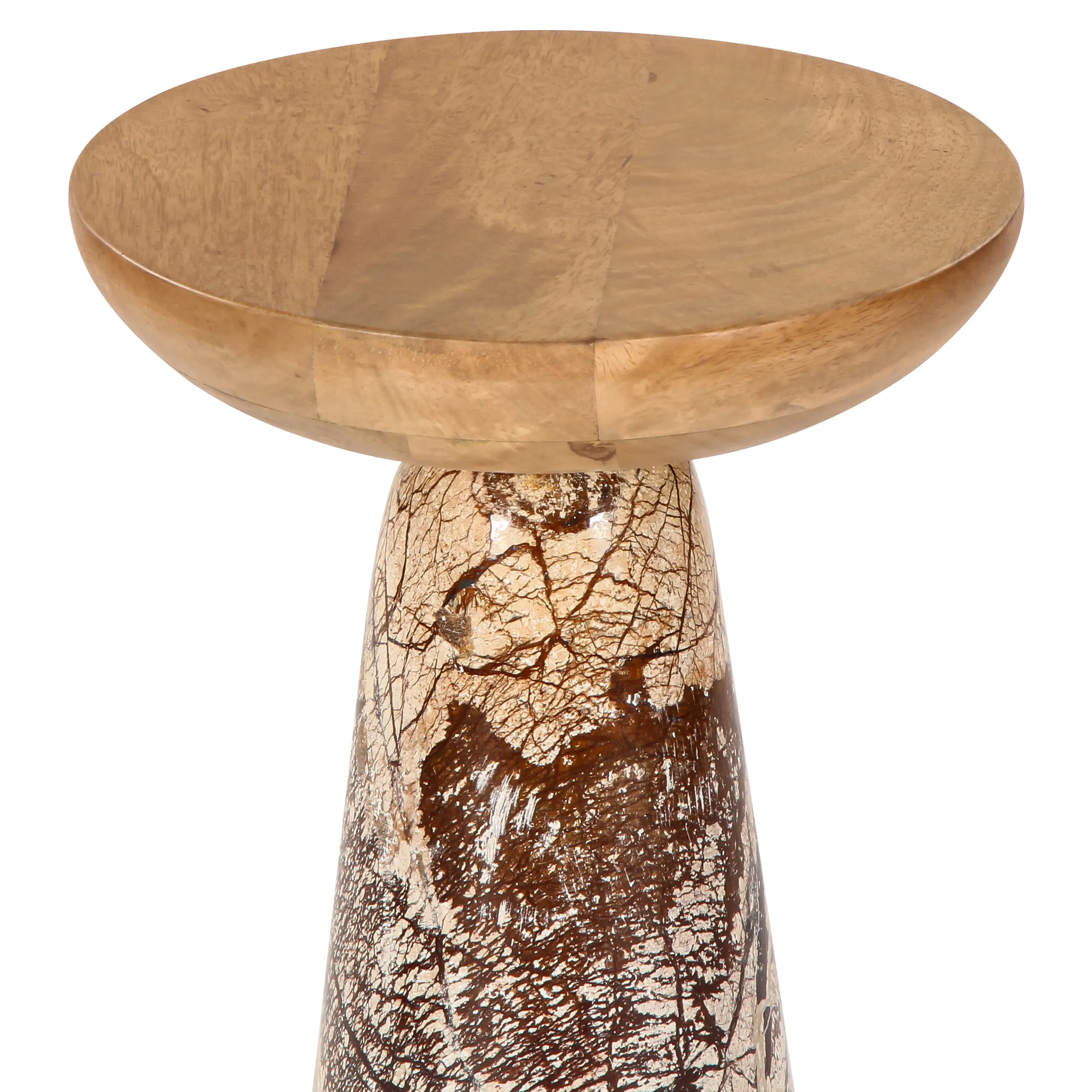 Lily Pedestal Drink Table - Brown, Wood