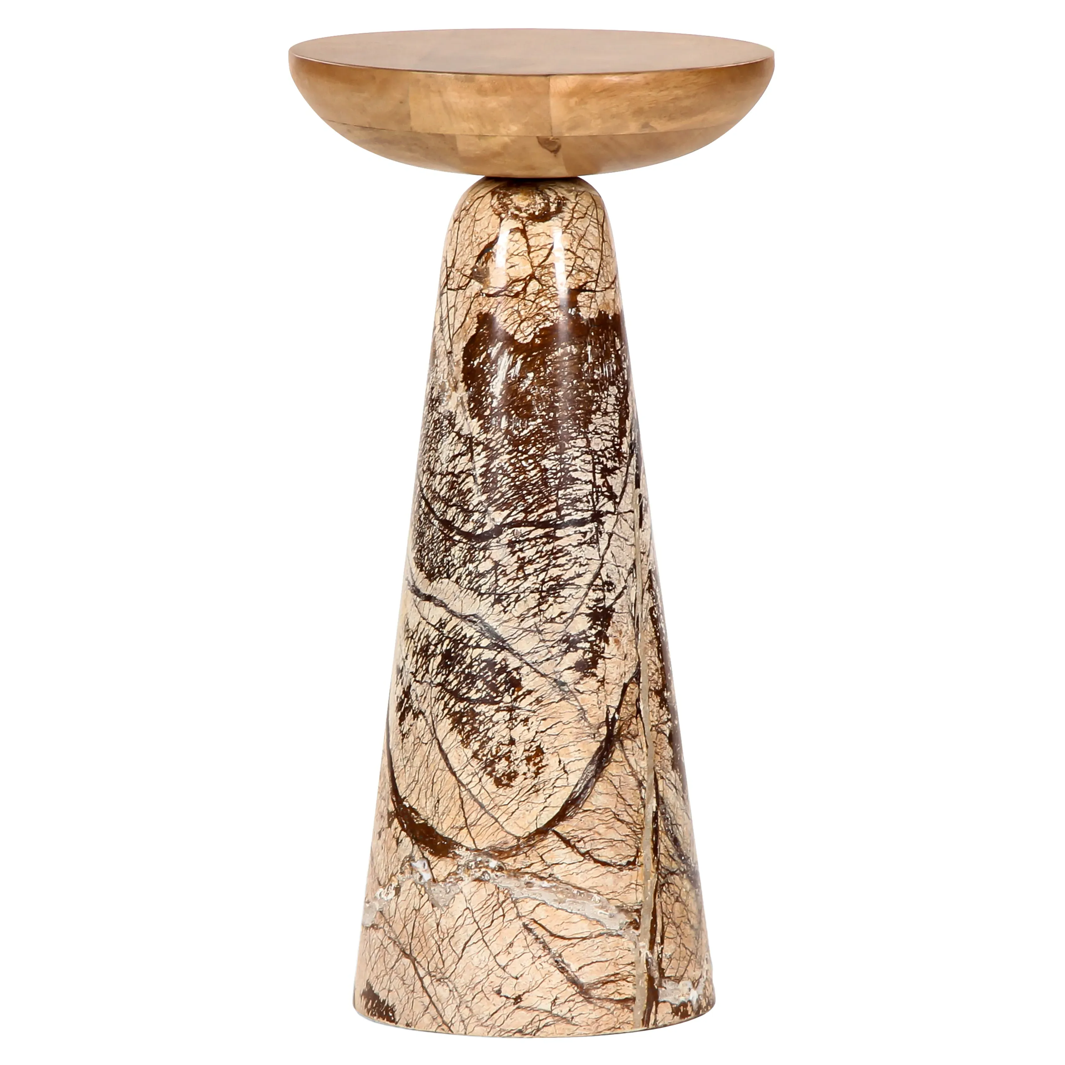 Lily Pedestal Drink Table - Brown, Wood image