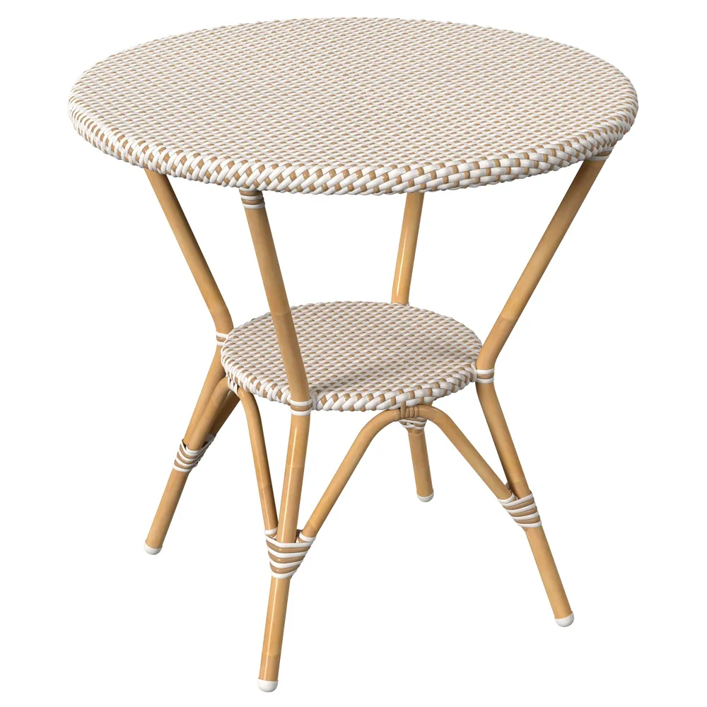 Lily Round Outdoor Bistro Table - Beige, Rattan