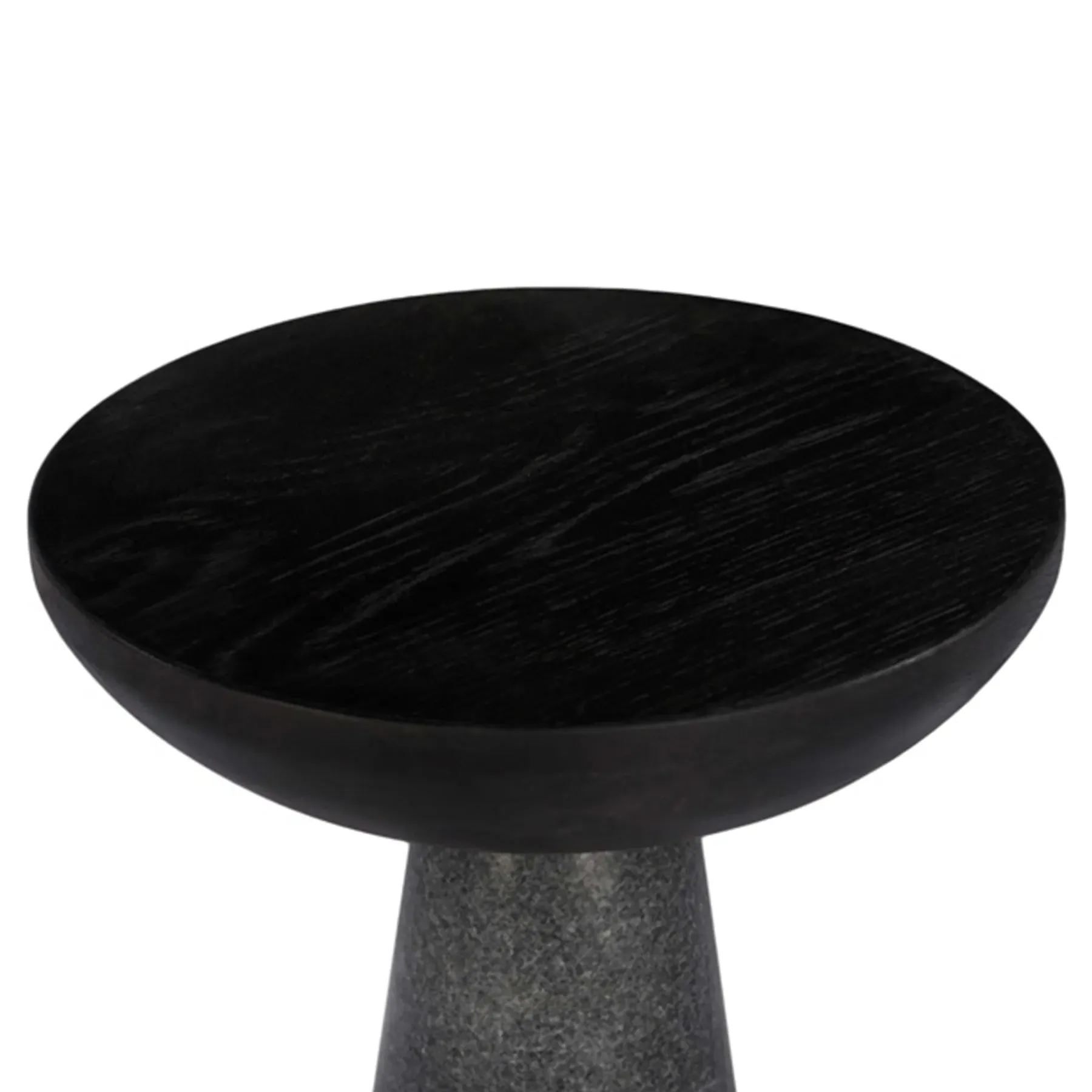Lily Round Pedestal Drink Table - Black, Marble