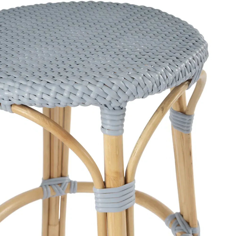 Lily Woven Counter Stool - Blue, Rattan