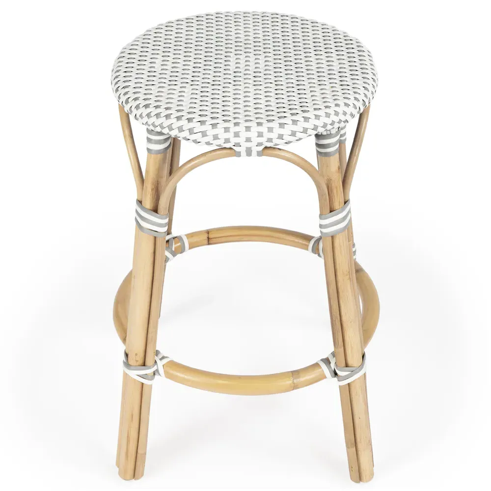 Lily Woven Counter Stool - Grey, Rattan