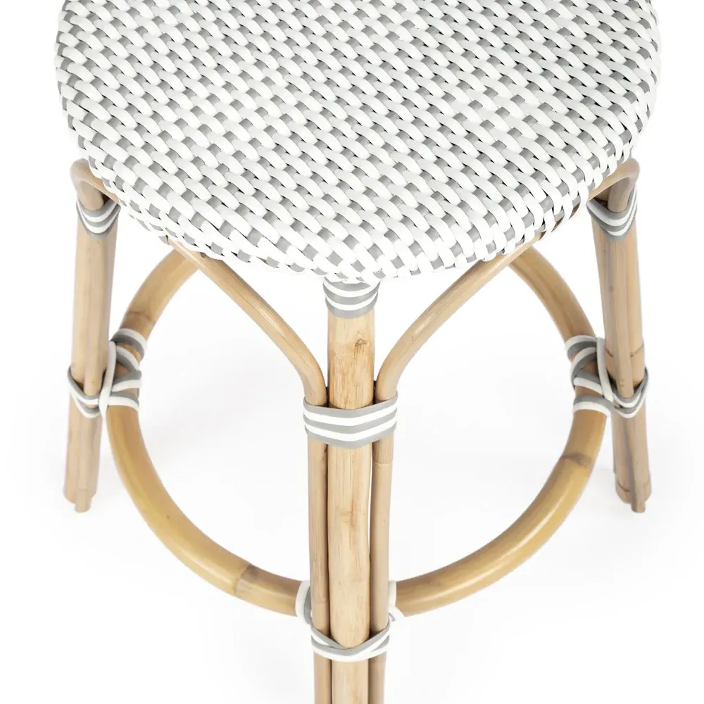 Lily Woven Counter Stool - Grey, Rattan