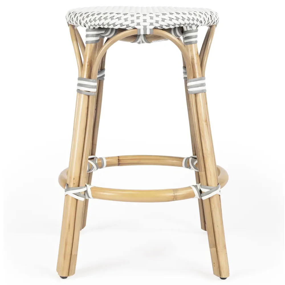 Lily Woven Counter Stool - Grey, Rattan
