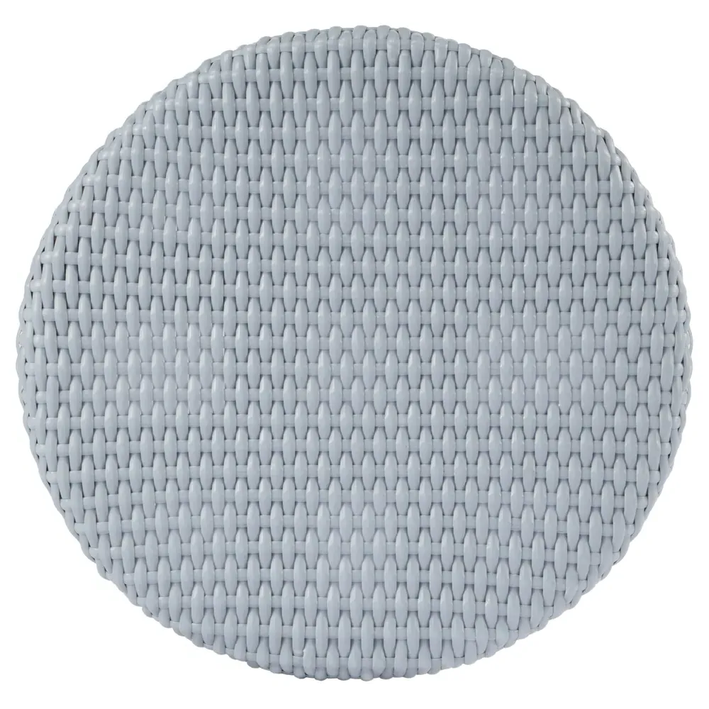 Lily Woven Rattan Bar Stool - Blue, Brown