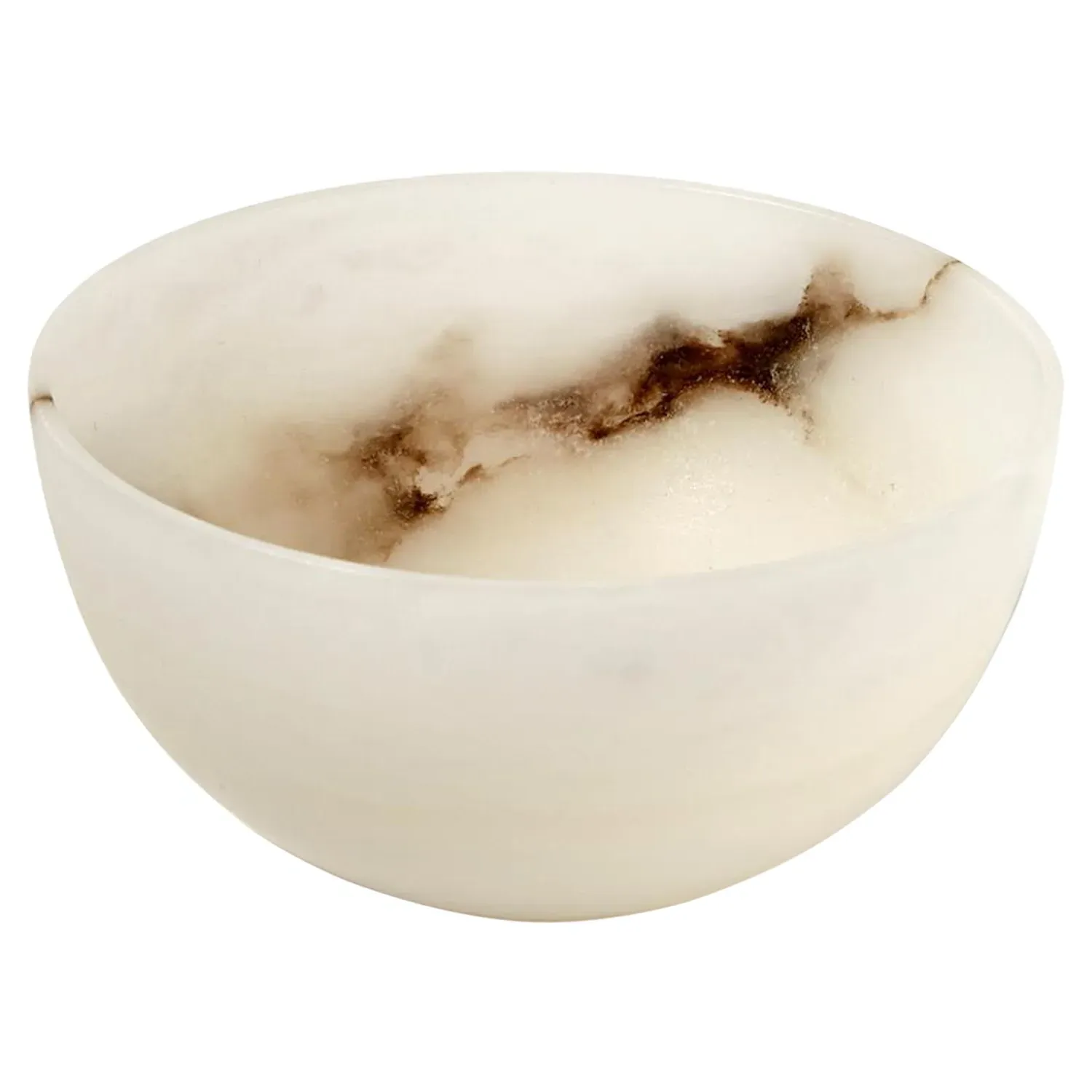 Lina Round Decorative Bowl - White, Alabaster image