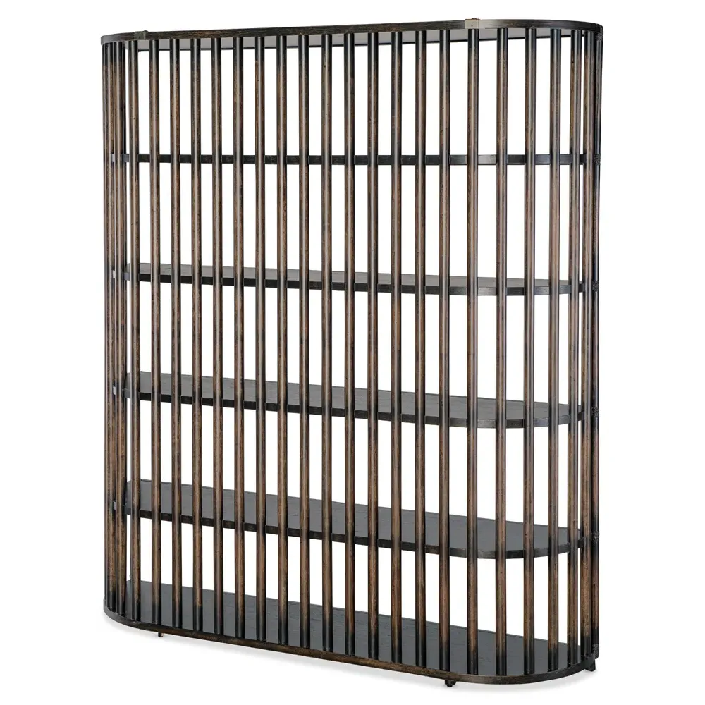 Lincoln Curved Bookcase - Black, Oak