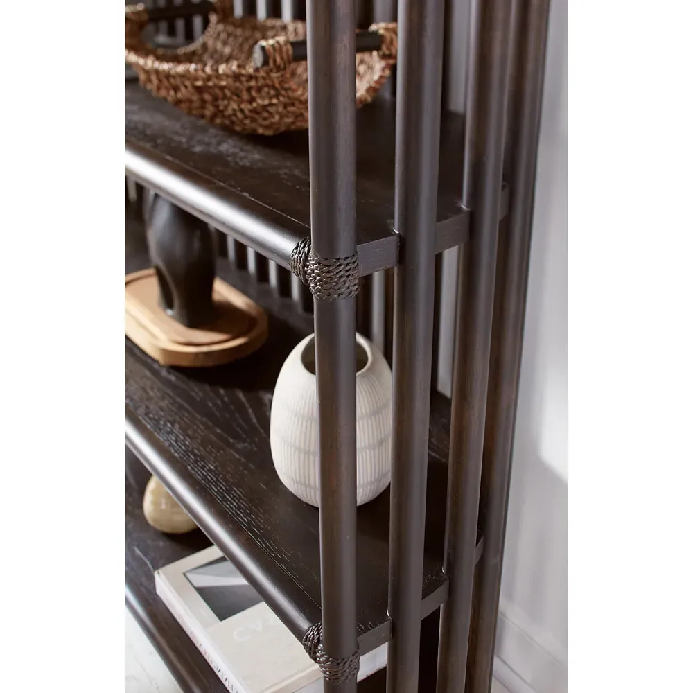 Lincoln Curved Bookcase - Black, Oak