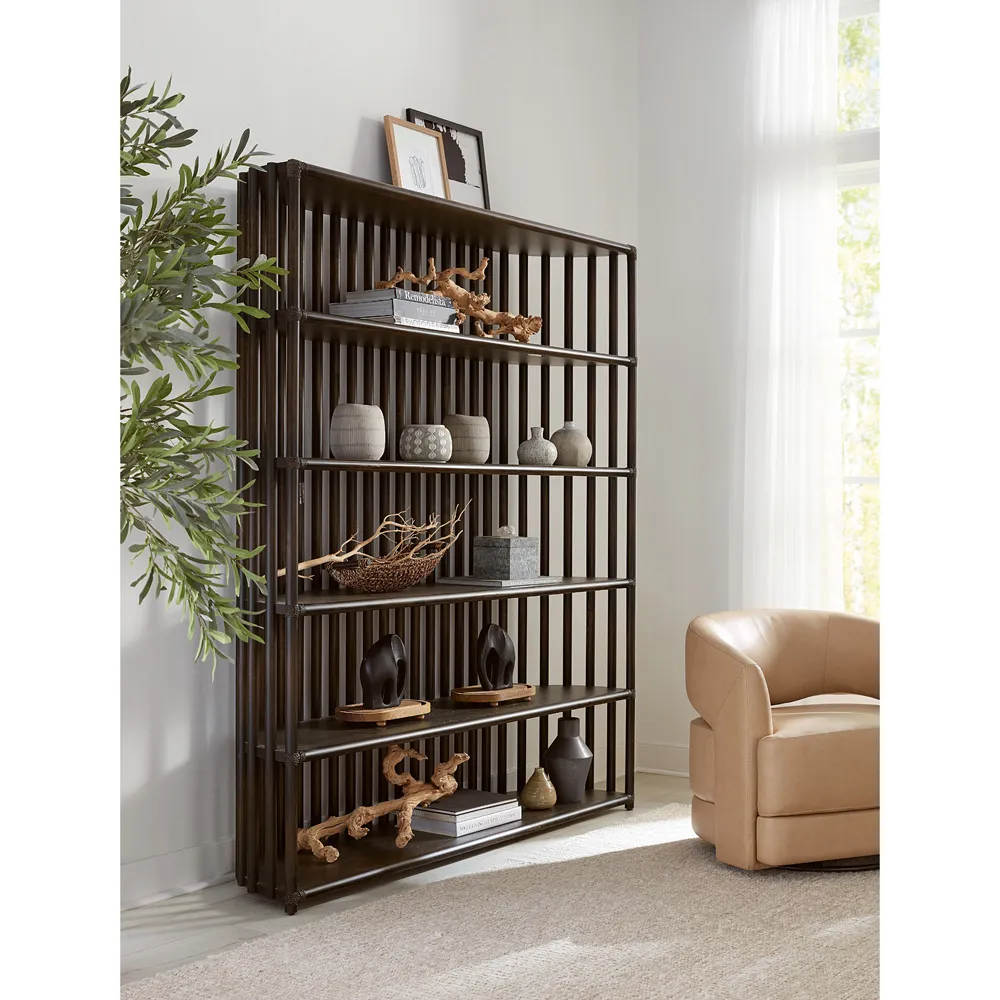 Lincoln Curved Bookcase - Black, Oak