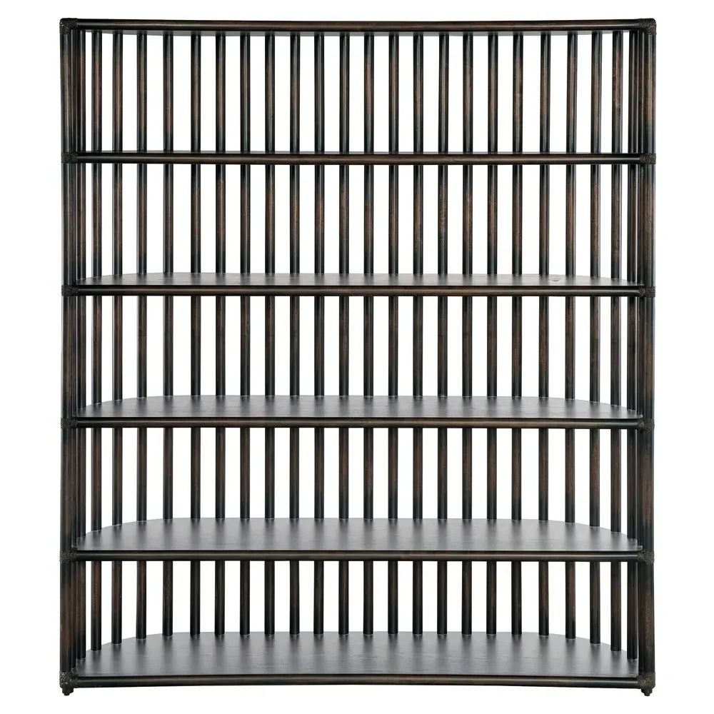 Lincoln Curved Bookcase - Black, Oak image