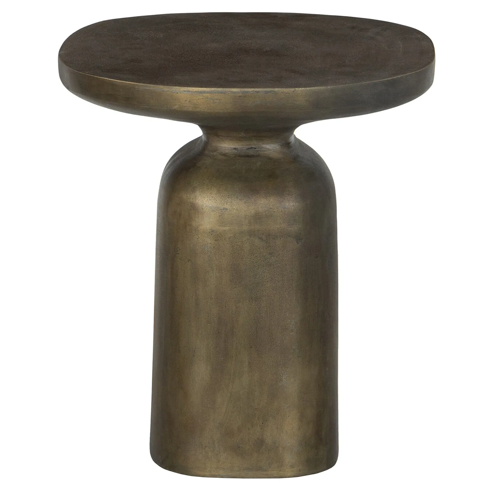 Lincoln Round End Table - Aged Brass, Aluminum image