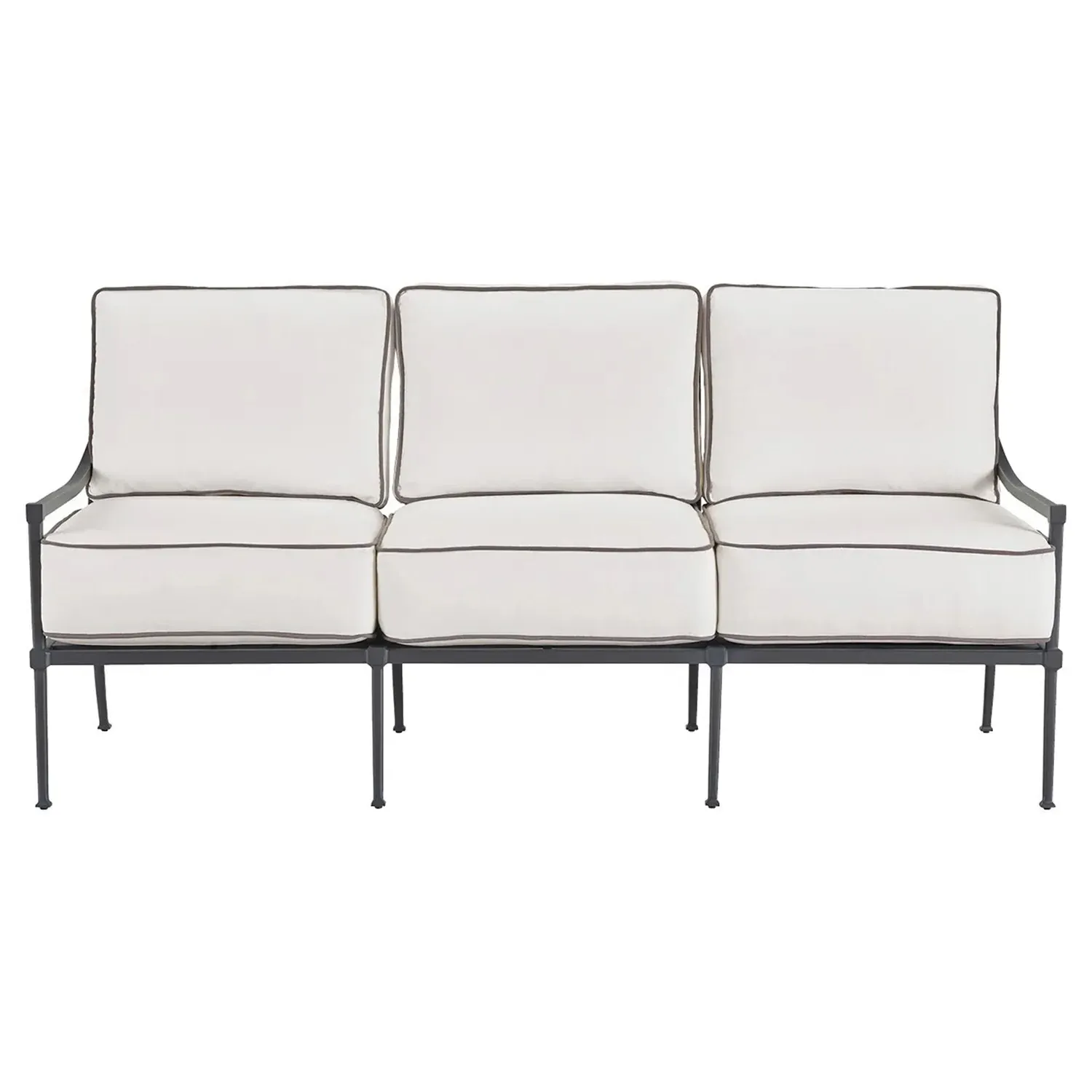 Lindale 74-Inch Outdoor Sofa with Cushion - Grey, Aluminum