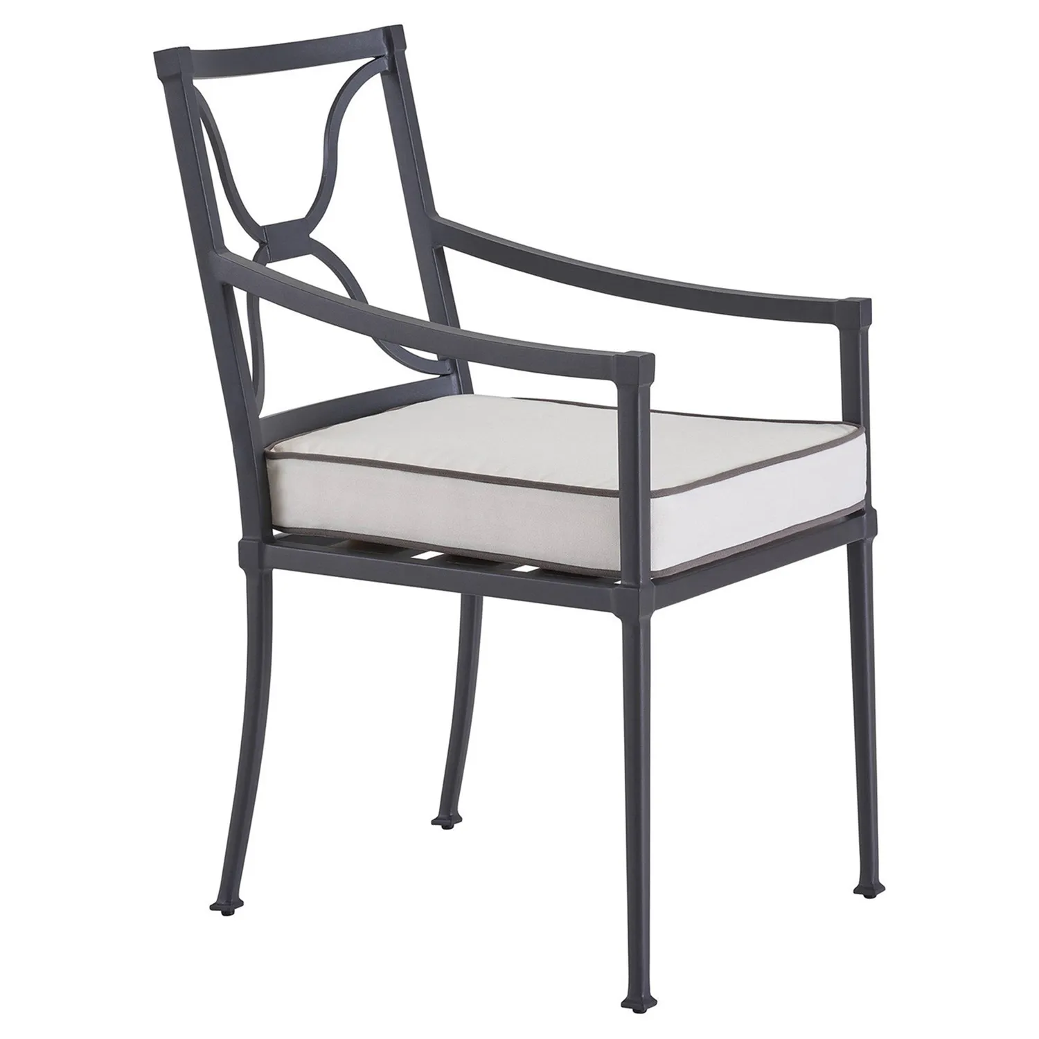 Lindale Outdoor Dining Arm Chair with Cushion - Grey, Aluminum image
