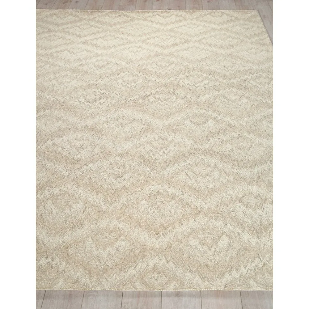 Linden Diamond Patterned Rug - Beige, Wool