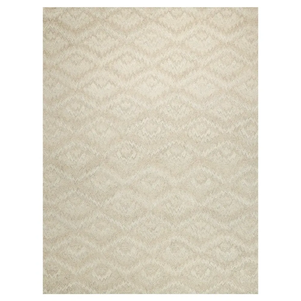 Linden Diamond Patterned Rug - Beige, Wool