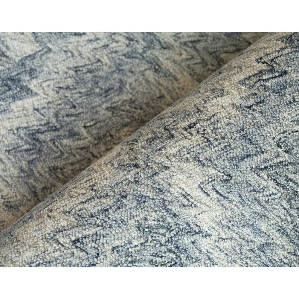 Linden Diamond Patterned Rug - Light Blue, Wool