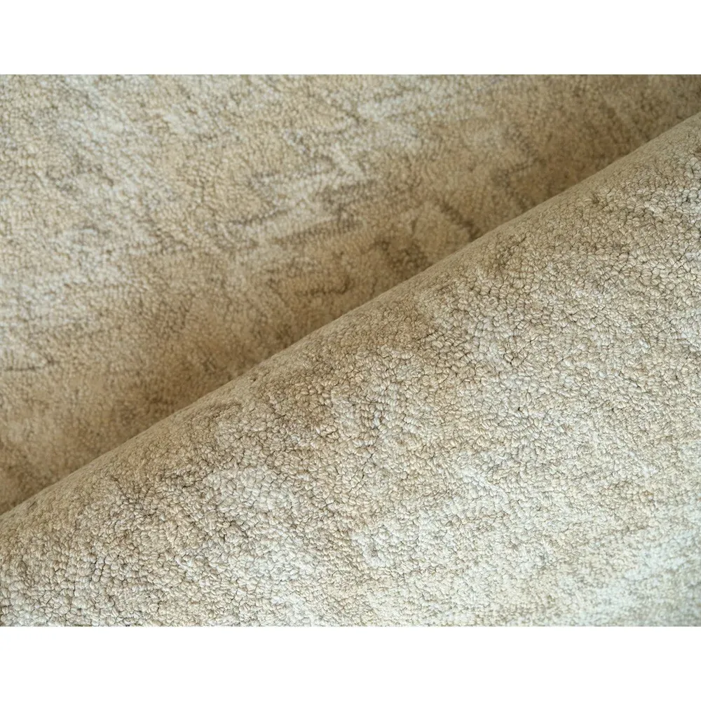 Linden Diamond Patterned Rug Sample - Beige, Wool