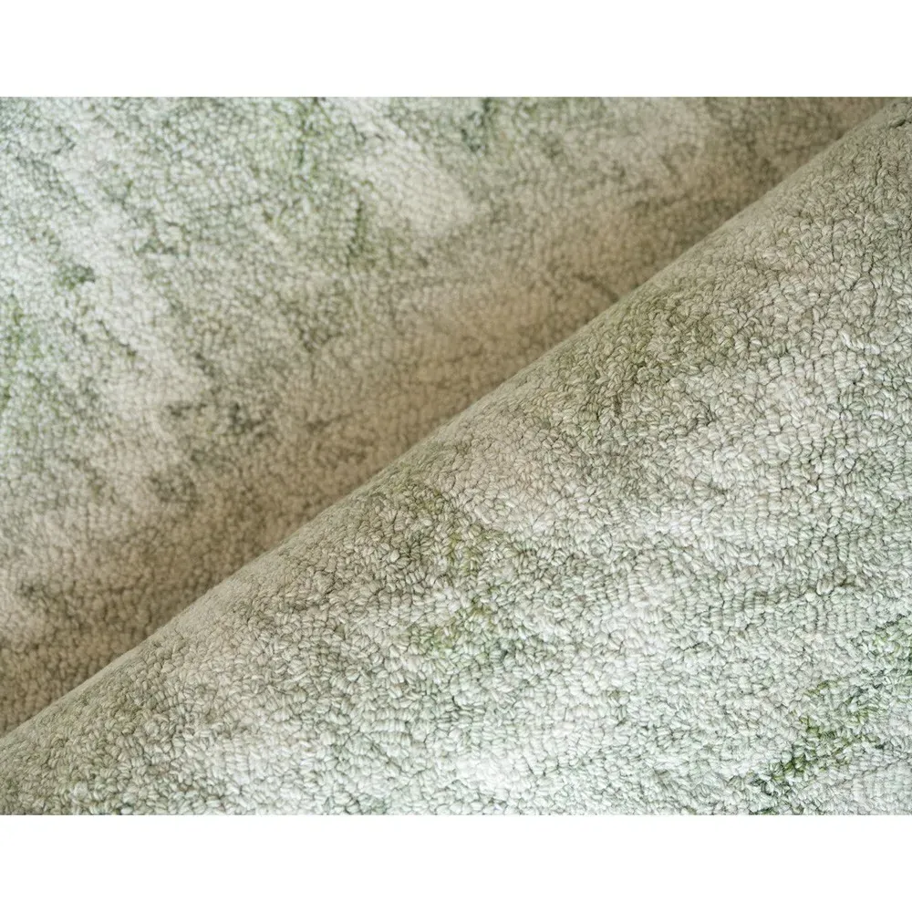 Linden Sample Diamond Patterned Rug - Light Green, Wool