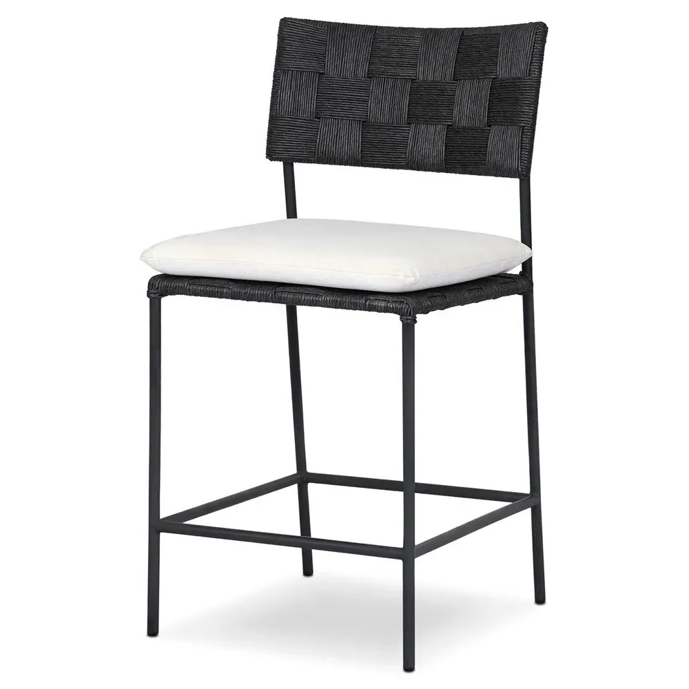 Lindsey Outdoor Counter Stool - Black, Steel