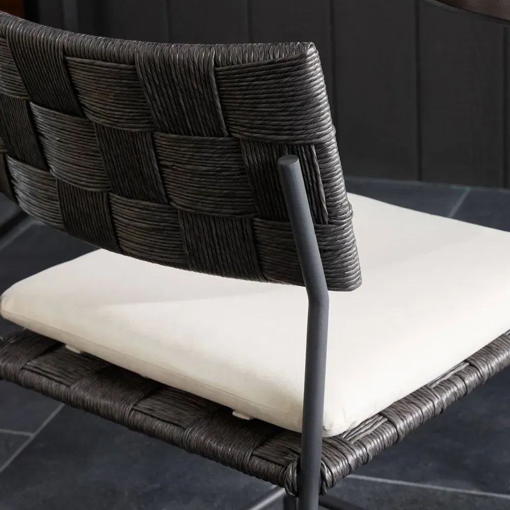 Lindsey Outdoor Counter Stool - Black, Steel