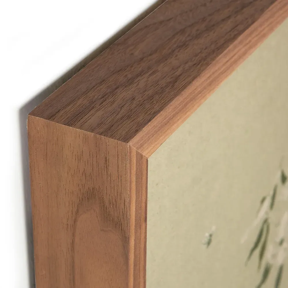 Linen Chinoiserie Painting - Beige, Walnut