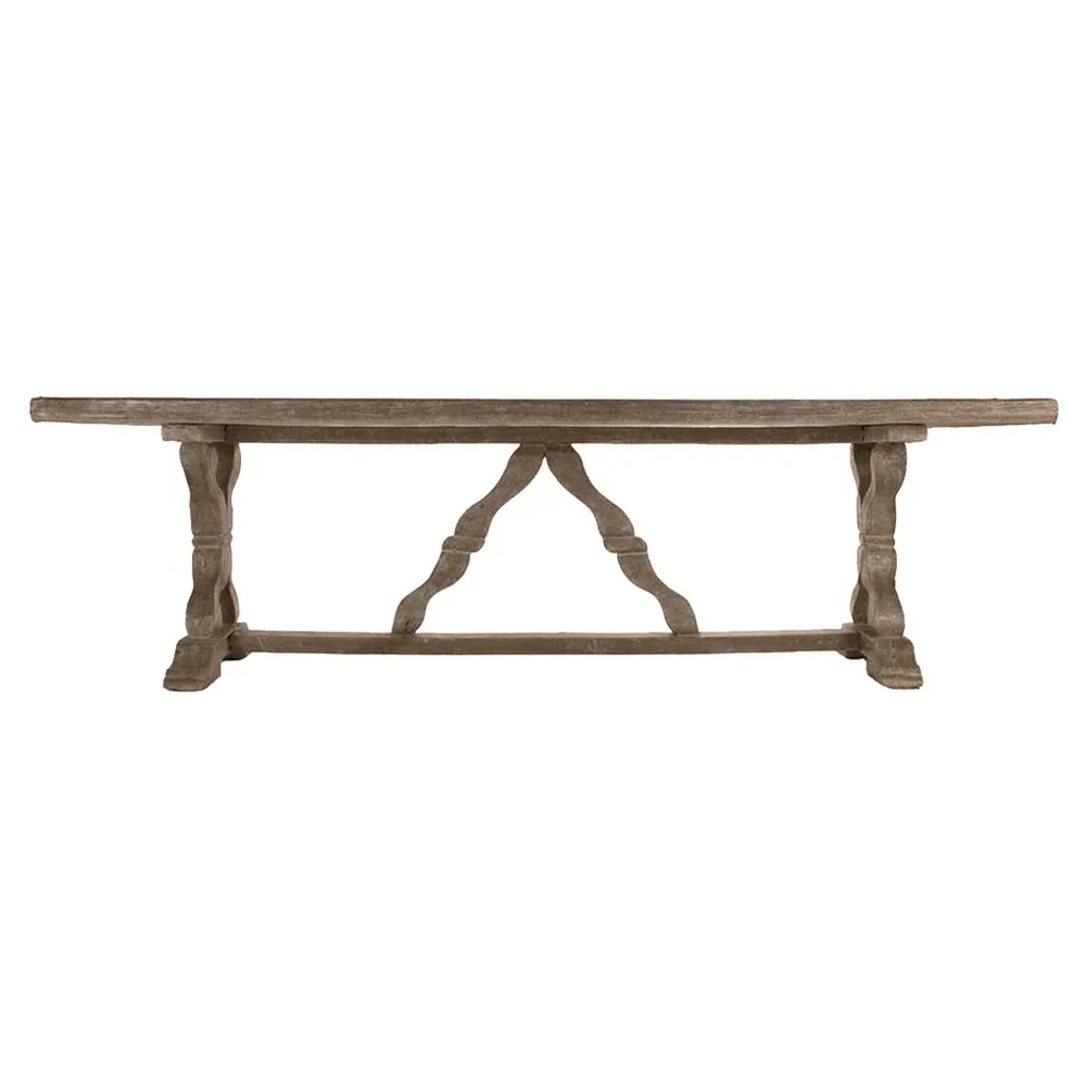 Linet Rectangular Outdoor Dining Table - Grey, Fiberglass