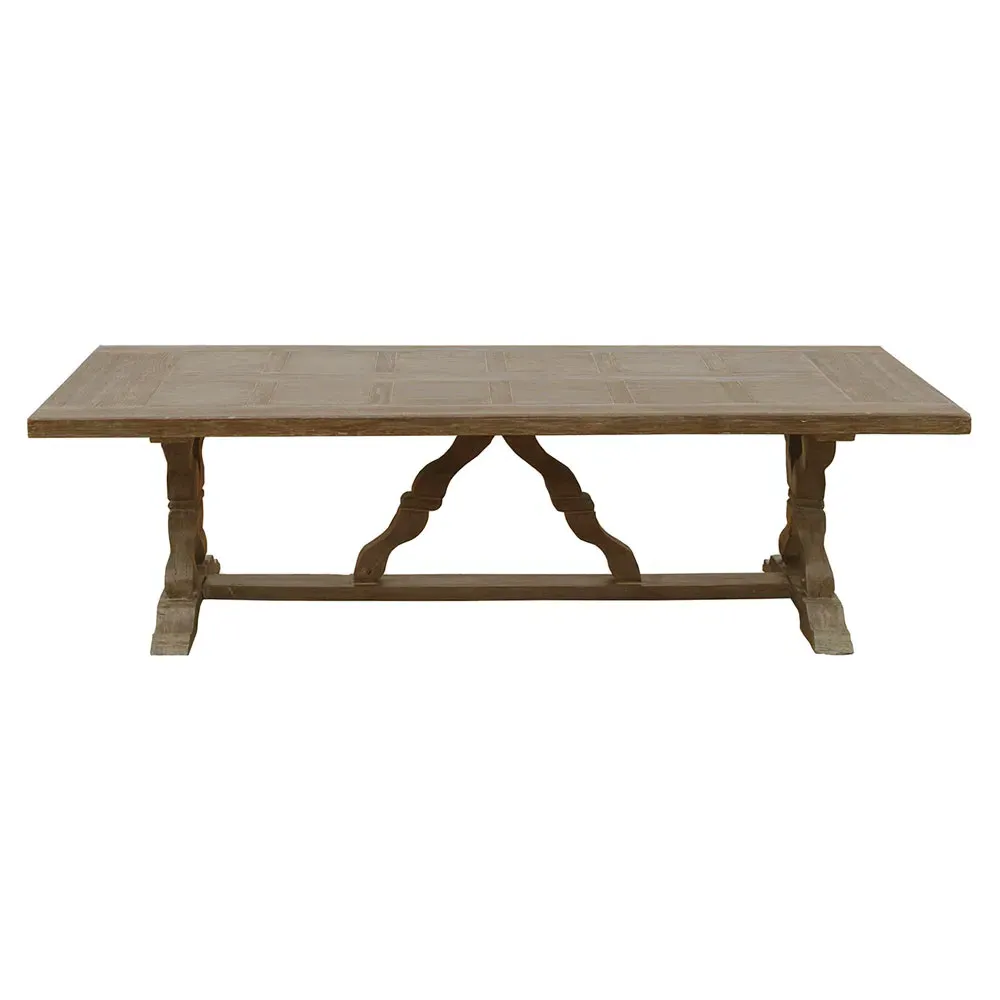 Linet Rectangular Outdoor Dining Table - Grey, Fiberglass image