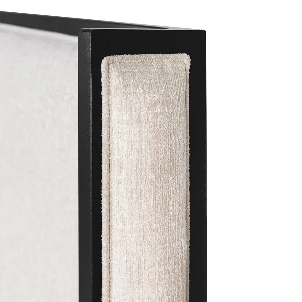 Linnea Full Size Wingback Bed - Ivory, Iron