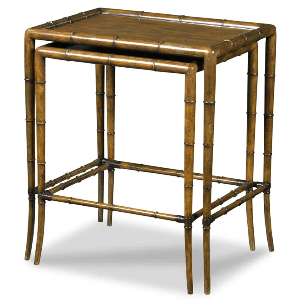 Linwood Rectangular Nesting Side Tables - Brown, Wood