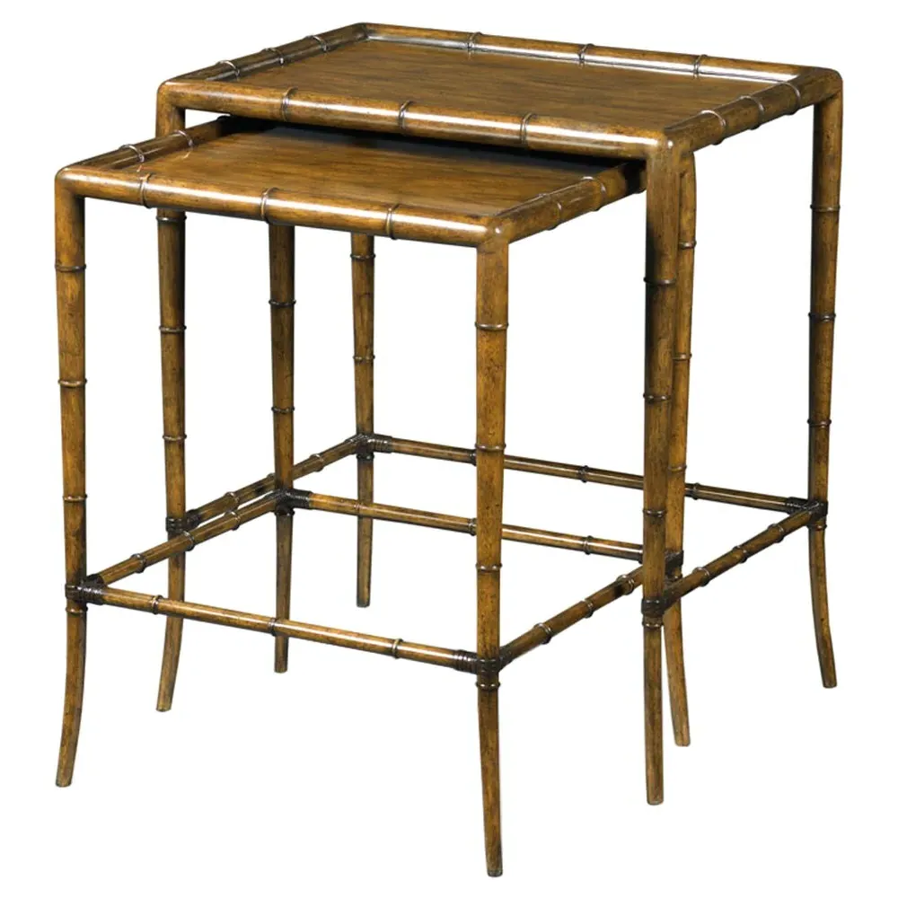 Linwood Rectangular Nesting Side Tables - Brown, Wood