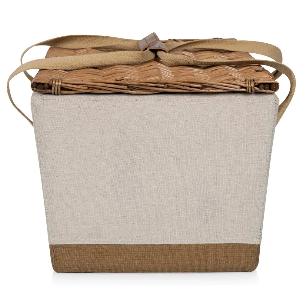 Lionel Picnic Basket with Serveware for 2 - Beige, Canvas