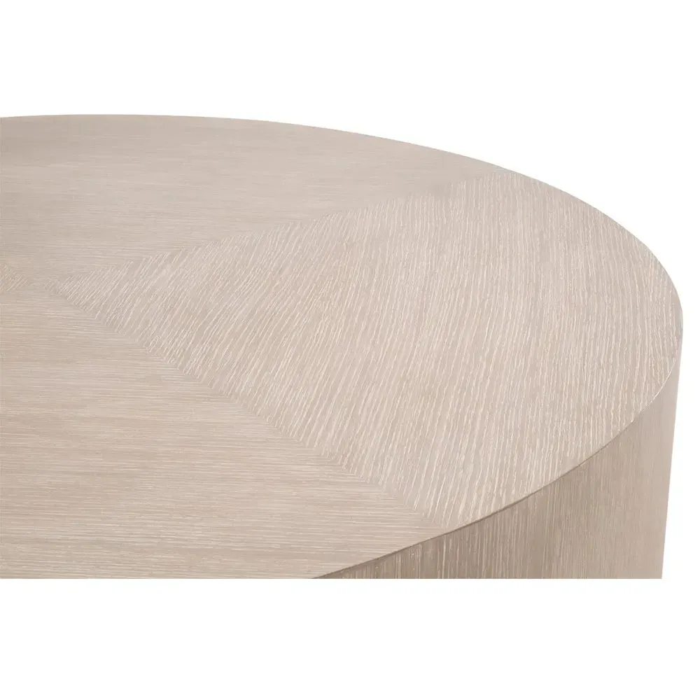 Lionel Round Drum Coffee Table - Grey, Oak