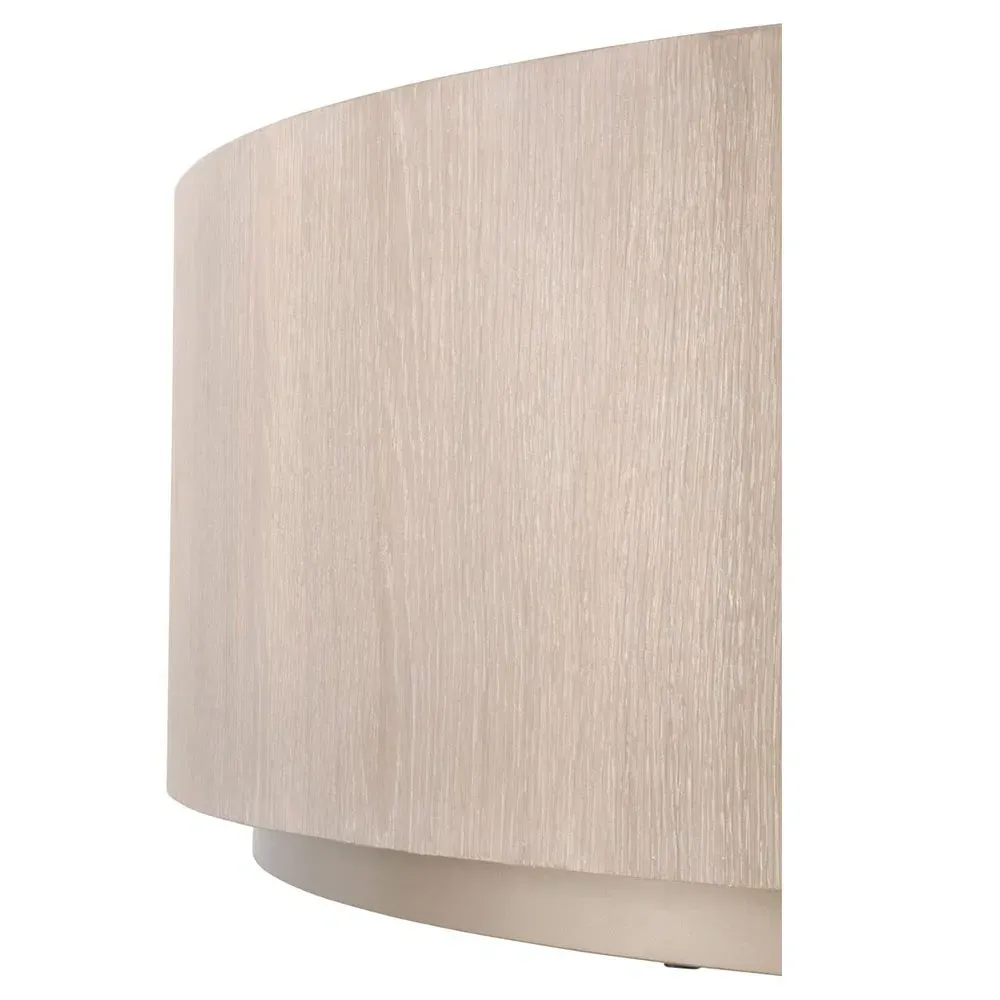 Lionel Round Drum Coffee Table - Grey, Oak