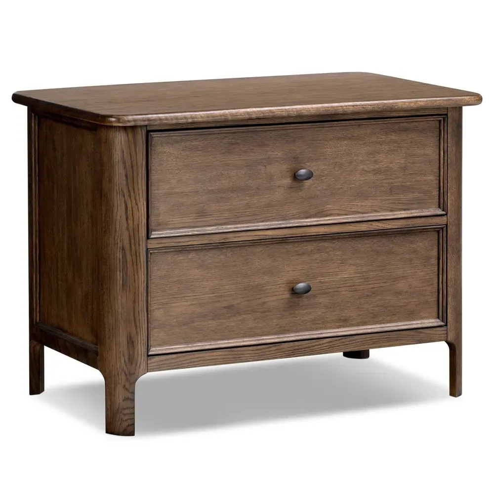 Lionel Wide Nightstand - Brown, Oak