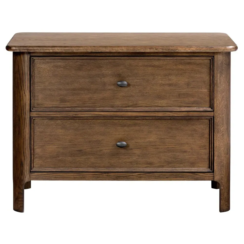 Lionel Wide Nightstand - Brown, Oak image