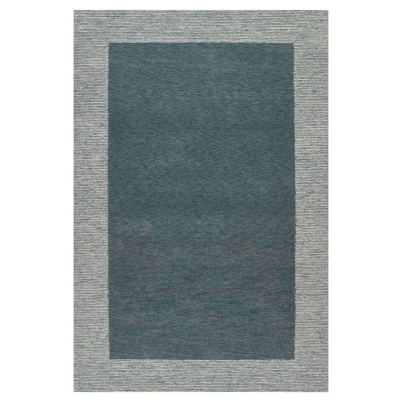 Lior Bordered Patterned Rug - Blue, Wool