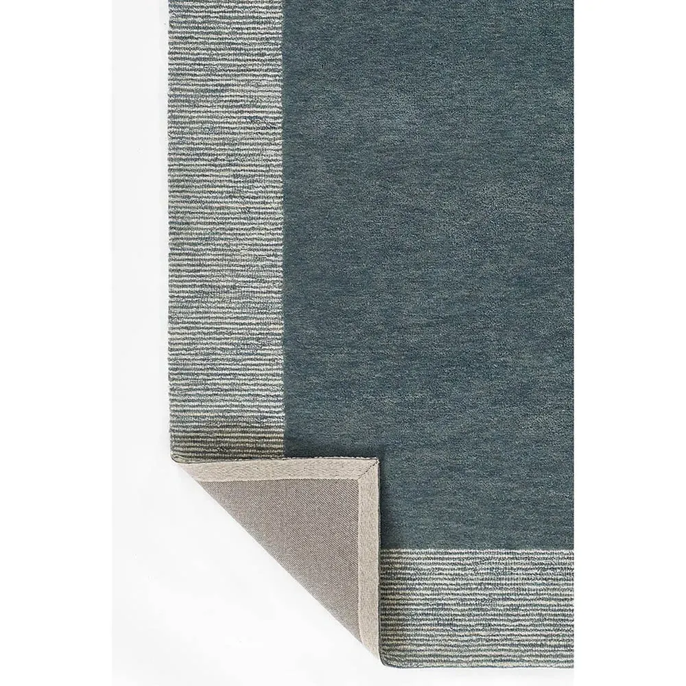 Lior Bordered Patterned Rug - Blue, Wool