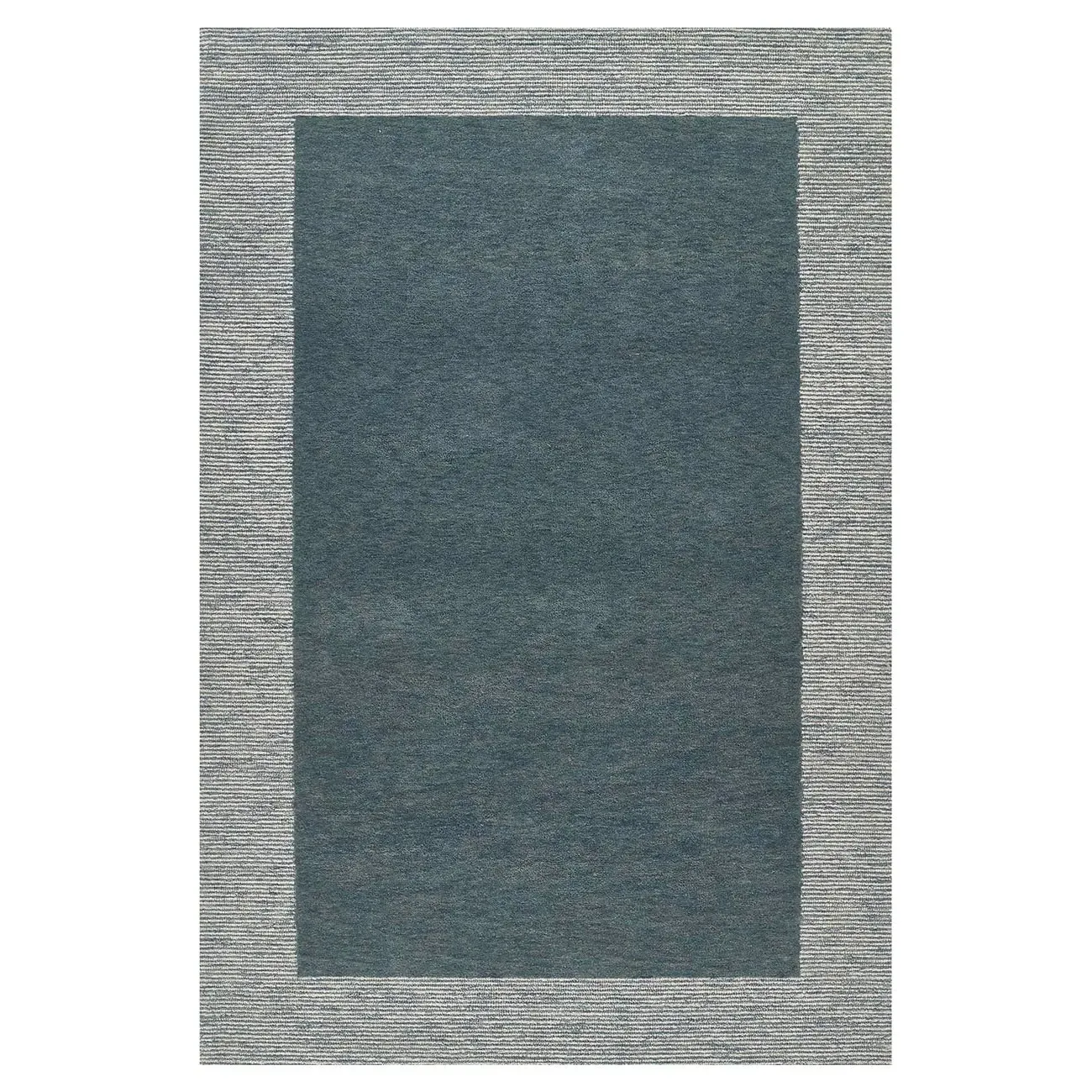 Lior Bordered Patterned Rug - Blue, Wool