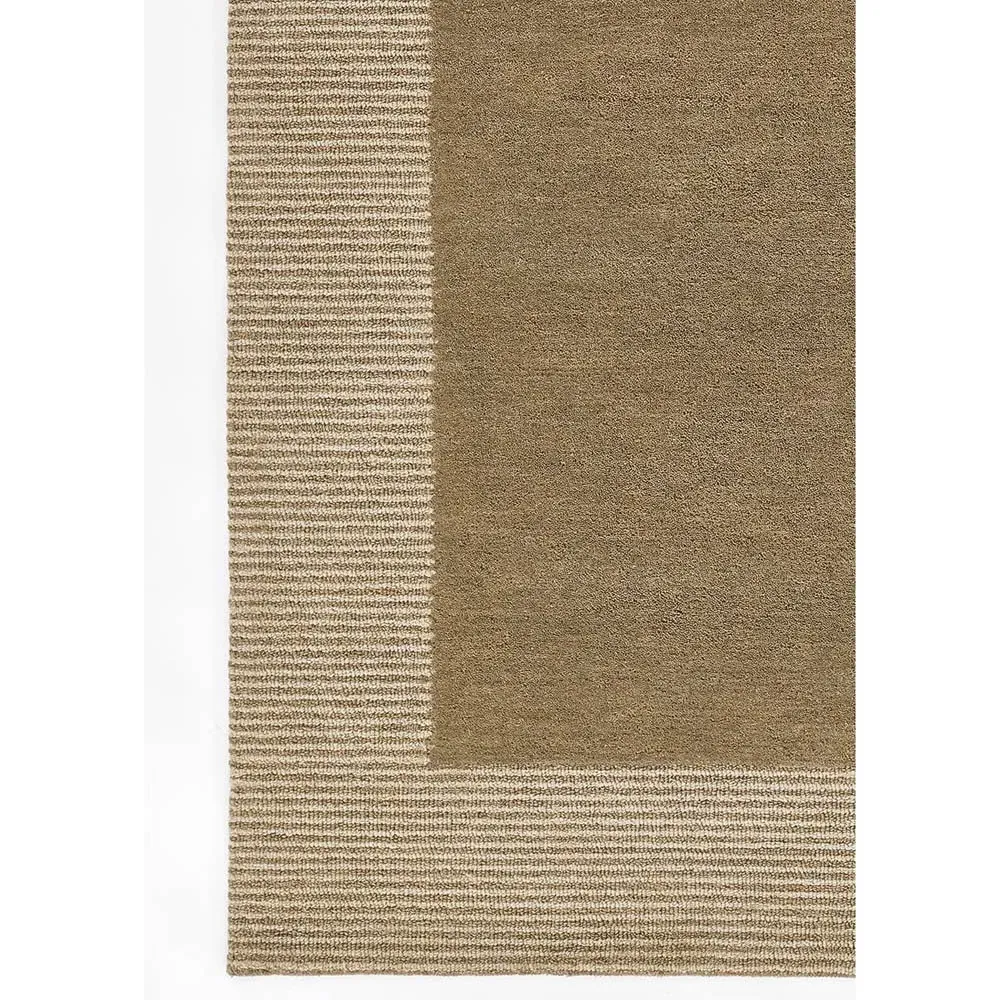 Lior Bordered Patterned Rug - Taupe, Wool