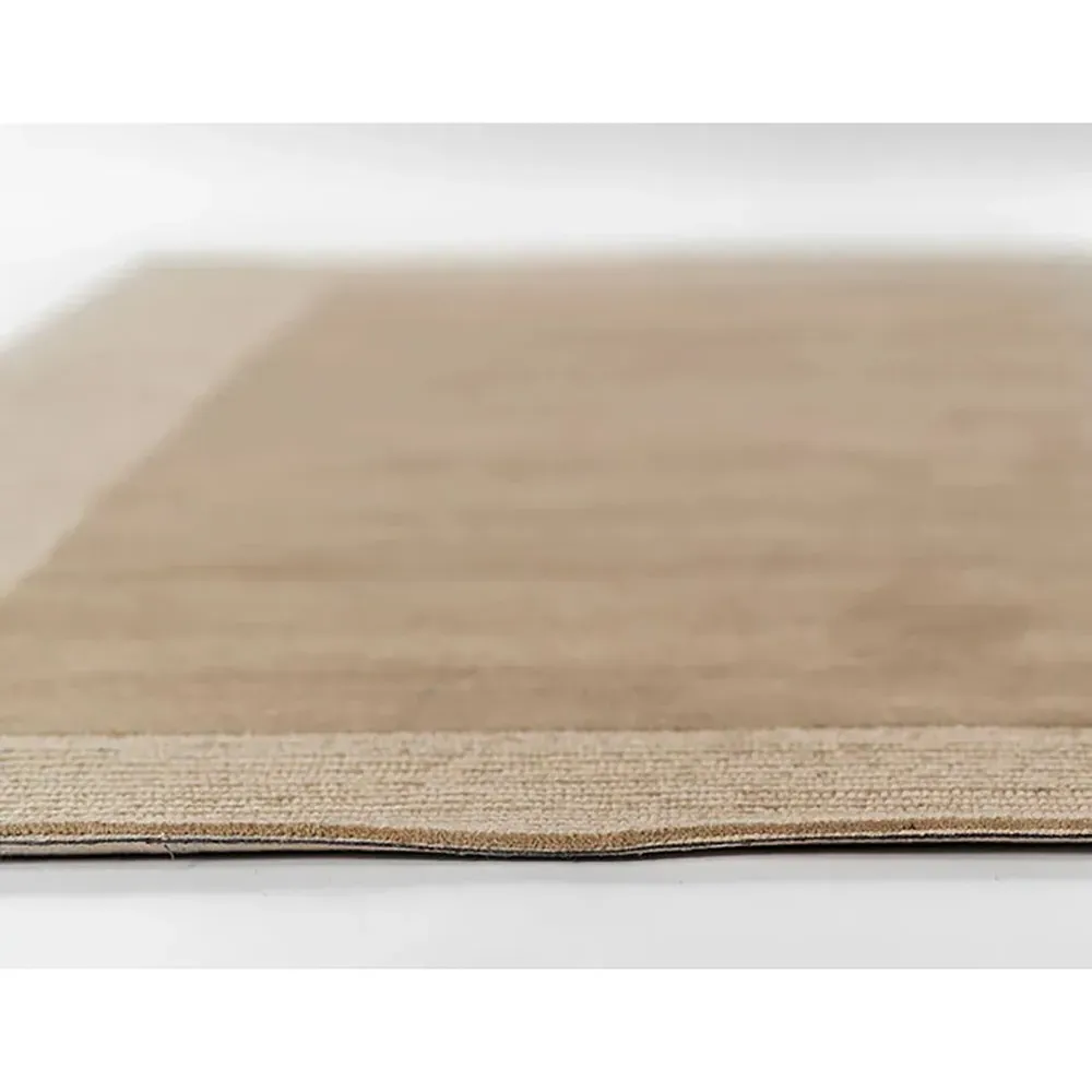 Lior Bordered Patterned Rug - Taupe, Wool