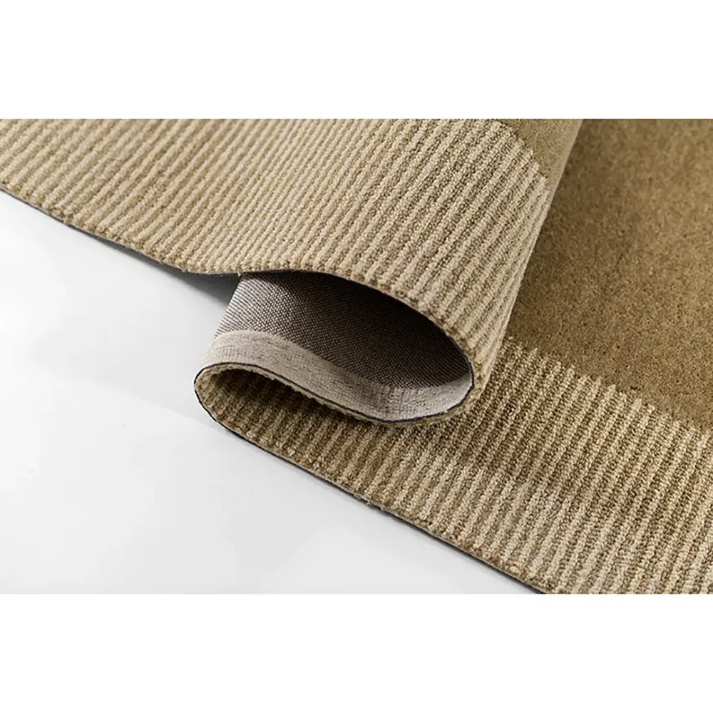 Lior Bordered Patterned Rug - Taupe, Wool